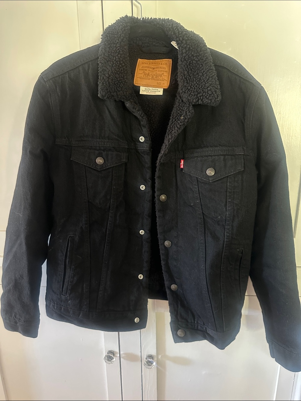 Levi's Black Sherpa-Lined Trucker Jacket